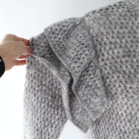 Broadway 38 Wool Sweater Women's XS Gray Twee Boho Bohemian Feminine Night Out - Picture 8 of 10